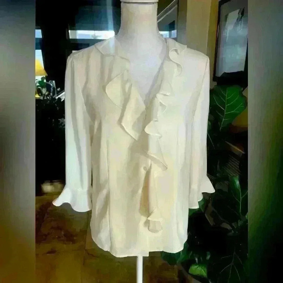 Alexon ladies white blouse size 10.  Worn once. Excellent condition. Long sleeve - Picture 3 of 12